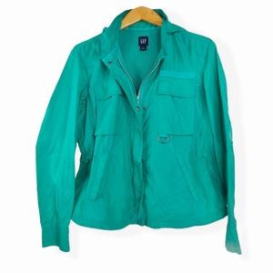 GAP Vintage Y2K Teal Anorak Windbreaker Jacket Sz L